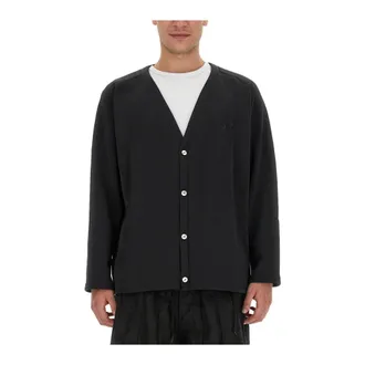 Needles Butterfly Embroidered V-Neck Cardigan - male - Needles - Cardigans - Black - L - Knitwear