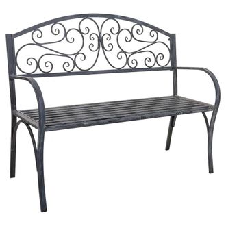 Wanderlust Deco Wanderlust Deco - Banco De Metal Gris 123x53x91