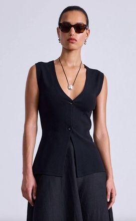 Apiece Apart Marca Knit Top In Black