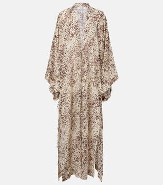 The Attico Leopard-print cotton beach cover-up