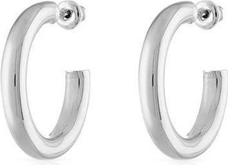 BEN ONI Small Open Hoop Earrings in Silver at Nordstrom