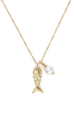 Kate Spade New York summer daze fish pendant necklace in Clear Multi at Nordstrom