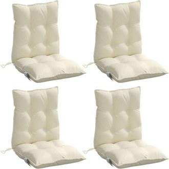 vidaXL Cojines Para Silla Con Respaldo Bajo 4 Uds Tela Oxford Crema Vidaxl