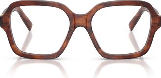 Miu Miu 0mu 03yv Oversized Tortoiseshell Square Frame Eyeglasses