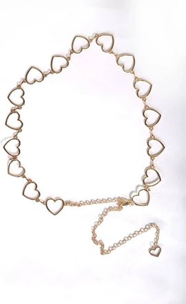 Frank Lyman Design Womens Heart Chain Belt In Gold