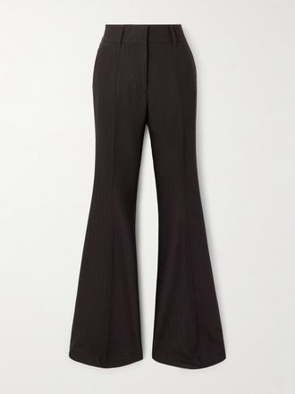 Gabriela Hearst Pantaloni Svasati In Lana Rhein - Marrone