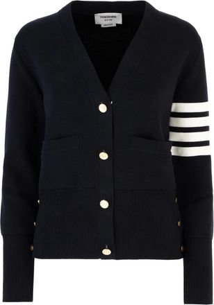 Thom Browne Stijlvolle Gebreide Collectie - Dames - Vesten - Blauw - S - Katoen - Truien & Vesten