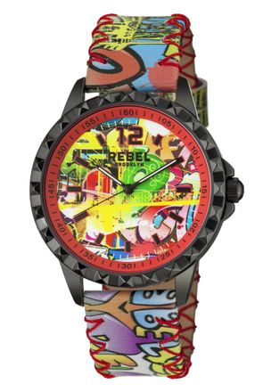 Rebel Rockers Womens Dumbo Coral Dial Leather Watch - One Size