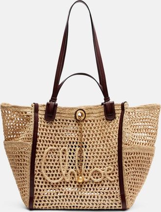 Chlo&eacute; Chlo&eacute; Chlo&eacute; Iconic Small raffia tote bag