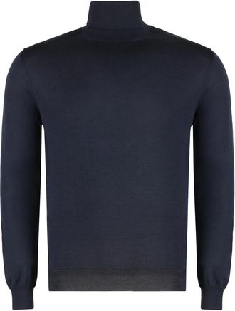 Malo Cashmere Turtleneck Pullover Ribbed Knit - Heren - Cashmere truien - Blauw - 4XL - Kasjmier - Truien & Vesten