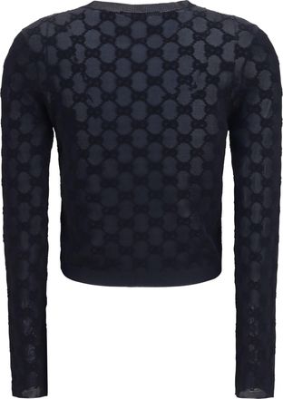 Gucci Womens Gg All-Over Viscose Crepe Cardigan Black Viscose; Cotton; Polyamide Sweater