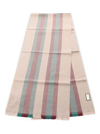 Gucci 2020 striped wool scarf - unisex - Wool - One Size - Neutrals