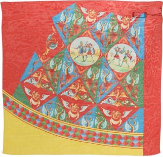 Dolce & Gabbana Zijde Bedrukte Vierkante Foulard Sjaal - Dames - Zijden sjaals - Veelkleurig - ONE Size - Accessoires