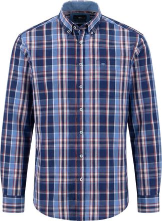 Fynch-Hatton Langarmhemd FYNCH-HATTON, Herren, Gr. XL, N-Gr, blau (navy), Web, Obermaterial: 100% Baumwolle, kariert, normal h&uuml;ftbedeckend, Rundhals, 2-Knopf-Mansc