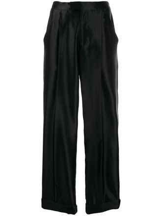 Tom Ford high-waisted silk trousers - Black