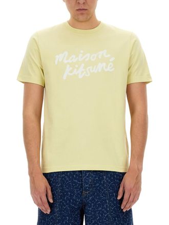 Maison Kitsun&eacute; Yellow Crew Neck T-Shirt