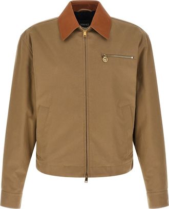 Versace Canvas Jacket Puffer Jackets Beige-Uomo