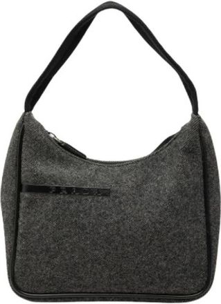 Prada Pre-owned Shoulder Bags, female, Gray, Size: ONE SIZE Pre-owned Wool Shoulder Bag