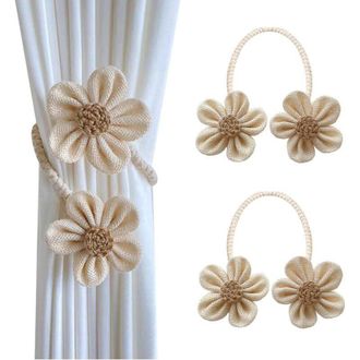 OEM Juego De 2 Sujetadores De Cortina, Sujetadores De Cortina Estilo Boho, Sujetadores De Cortina Con Estampado Floral, Sujetadores De Cortina Modernos - 