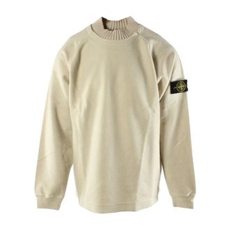 Stone Island Fluffy Turtleneck Sweatshirt - Heren - Sweatshirts - Beige - S - Katoen - Hoodies & sweatvesten