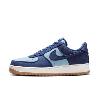 Nike Mens Air Force 1 07 LV8 Denim Shoes in Blue | IR0951-400