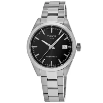 Tissot Gentleman Powermatic 80 Automatic Black Dial Stainless Steel Mens Watch T165.807.11.051.00