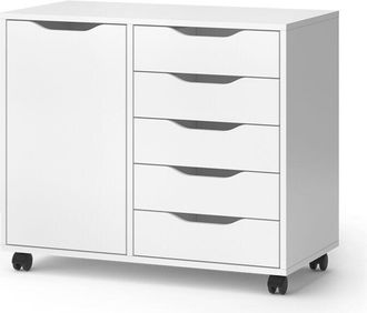 Vicco Aparador Otwin, Blanco, 78 x 61.5 cm con 5 cajones y 1 puerta Vicco