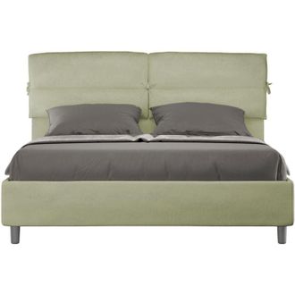 ITYhome Ityhome - Letto matrimoniale e rete 160x200 in microfibra te verde Nandy