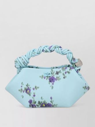 Ganni mini bag structured shape floral pattern handle