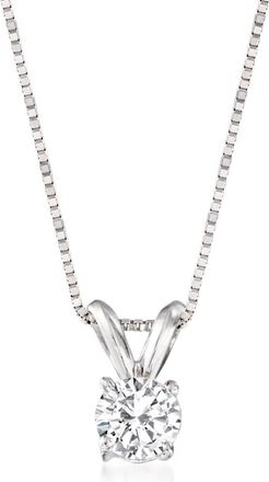 Ross-Simons Diamond Solitaire Necklace in 14kt White Gold