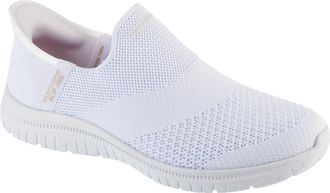 Skechers Womens Virtue Sleek Slip-On Sneakers, White Knit, 4.5 UK