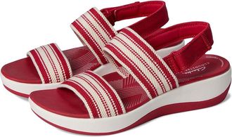 Clarks Arla Stroll Womens Sandals Cherry Textile : 8.5 B - Medium, Rubber