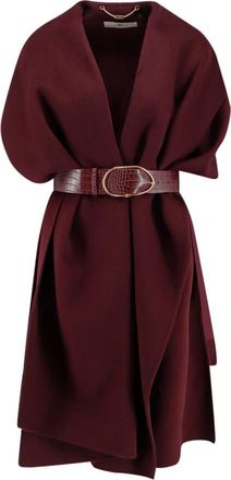 Elisabetta Franchi Dames, Mantels, Bruin, Maat: XS Wol