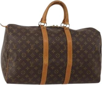 Louis Vuitton Pre-owned Boston Bag - Dames - Vintage Weekendtas - Bruin - ONE Size - Leer - Vintage