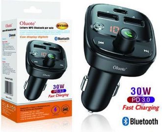 Trade Shop Trade Shop - Lettore Mp3 Bluetooth Per Auto 30 W Display Lcd Dc Accendisigari 12v 24v My3408