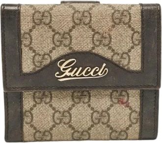 Gucci Pre-owned Wallets, female, Brown, Size: ONE SIZE Pre-owned Coated Canvas Wallet