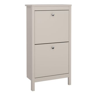 Furniture To Go Madrid Shoe Cabinet 2 Flip Down Doors in Cashmere in Beige
