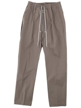 Rick Owens Relaxed Fit Brown Pants with Elastic Waistband and Flap Pockets