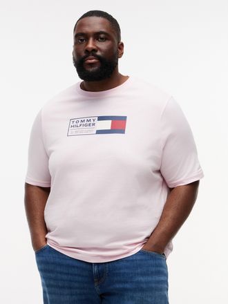 Tommy Hilfiger Big & Tall T-Shirt BRAND LOVE TEXT, Herren, Gr. 4XL, pinklily, Single Jersey, Obermaterial: 100% Baumwolle, TOMMY HILFIGER BIG & TALL, unifarben, regular fit nor