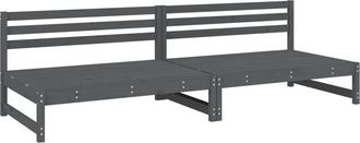 vidaXL Garden Middle Sofas 2 pcs Grey 120x80 cm Solid Wood Pine Vidaxl