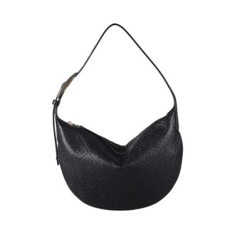 Tory Burch Shoulder Bags, female, Black, ONE SIZE, T Monogram Pebble Small Balloon Bag