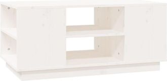 vidaXL Coffee Table White 90x49x40.5 cm Solid Wood Pine vidaXL