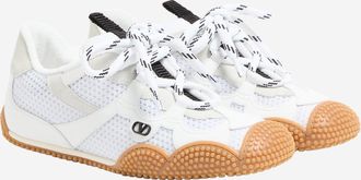 Valentino Garavani Womens Sneakers Amphibia Rubberized Calf Leather White Calfskin Trainers