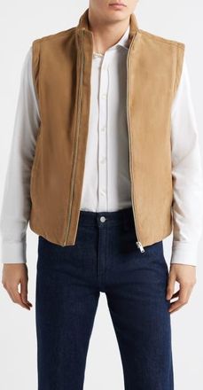 BOSS Marens Leather Vest in Open Beige at Nordstrom, Size 36