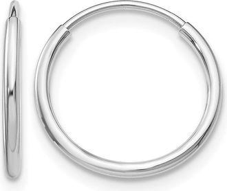 Diamond2Deal 14k Gold 1.20mm Polished Endless Huggie Hoop Earrings