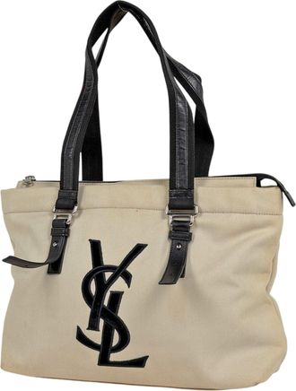 Saint Laurent Black Canvas Tote Bag (Pre-Owned)