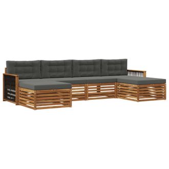 vidaXL Juegos De Sof&aacute;s Con Coj&iacute;n 6 Pcs Madera De Acacia S&oacute;lida Vidaxl