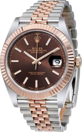 Rolex Datejust Chocolate Dial Steel and 18K Everose Gold Jubilee Mens Watch 126331CHSJ
