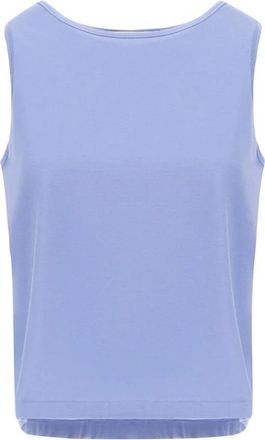 Herno Tops, Dames, Blauw, XS, Katoen, Boat-neck Top