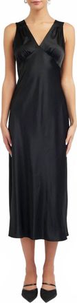 Current Air Silk Sweetheart Maxi Dress In Black